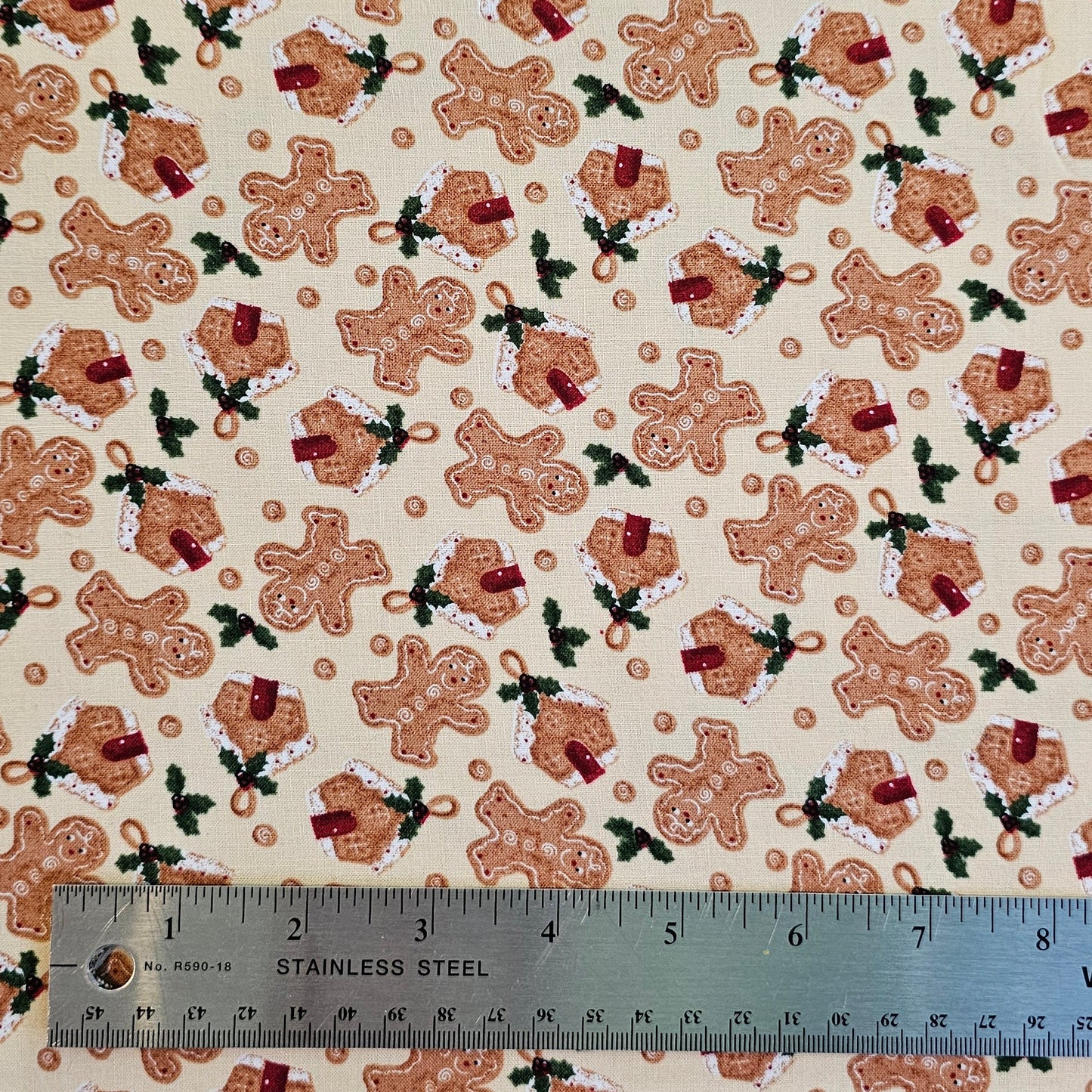 Vintage Gingerbread Christmas Cotton - Roll End