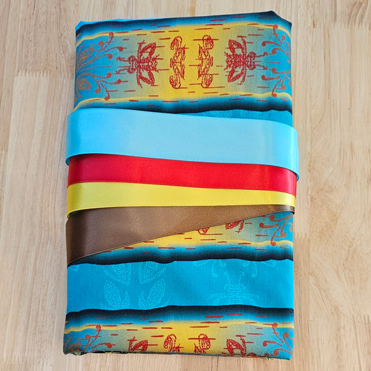 Ribbon Skirt Kits - Birch Bark - Turq.