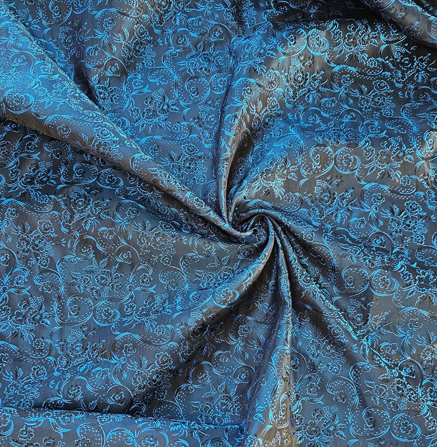 Floral Jacquard Taffeta - Midnight