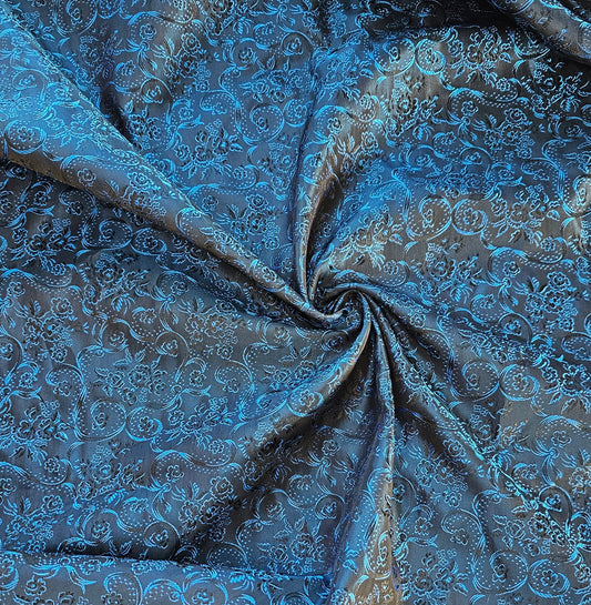 Floral Jacquard Taffeta - Midnight