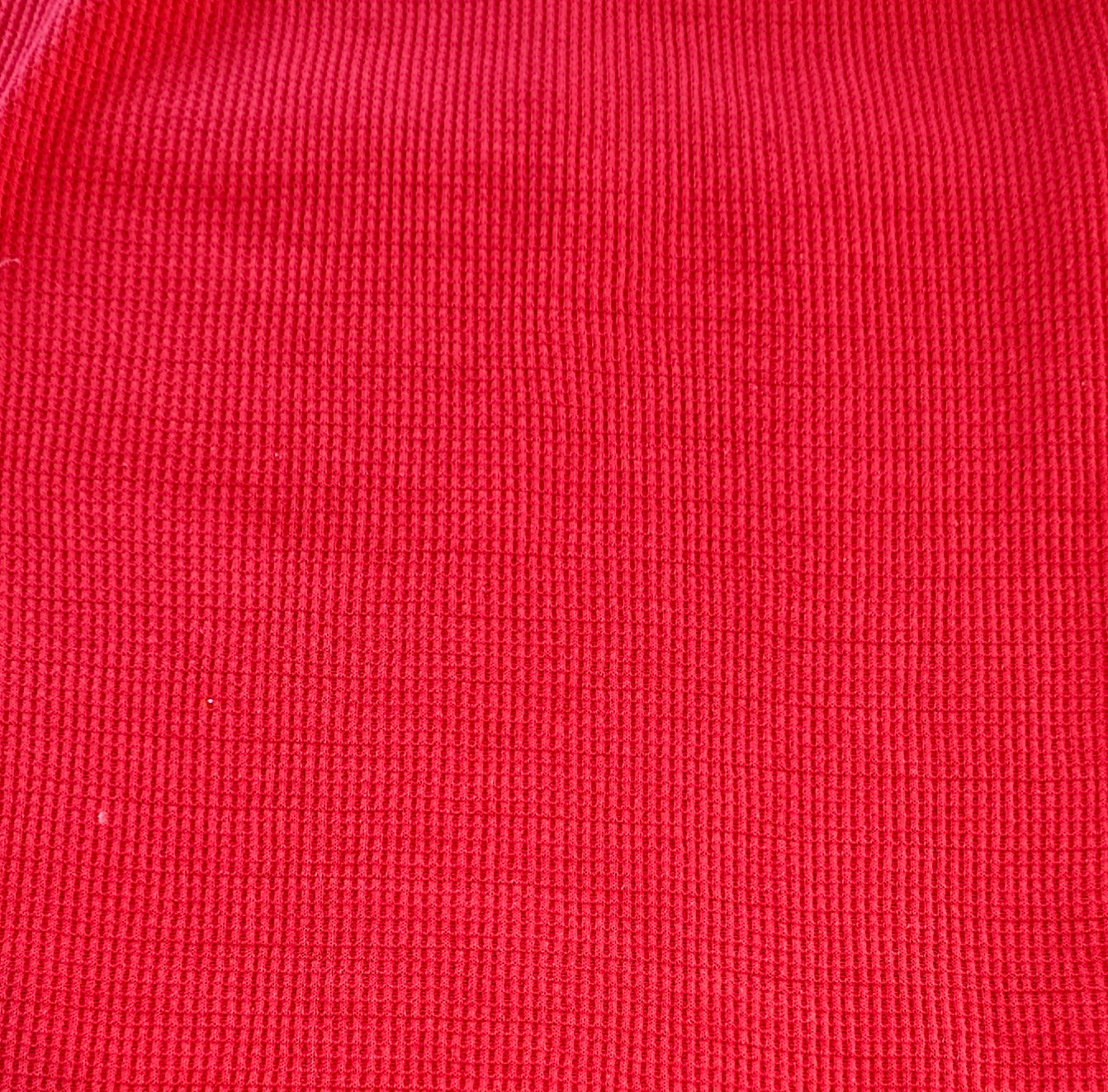 Waffle Weave - Red - Roll End