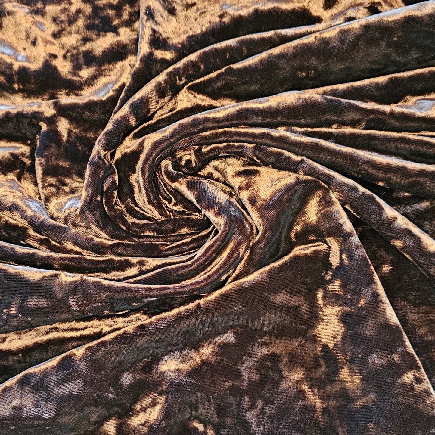 Stretch Velvet - Crushed - Brown - Roll End