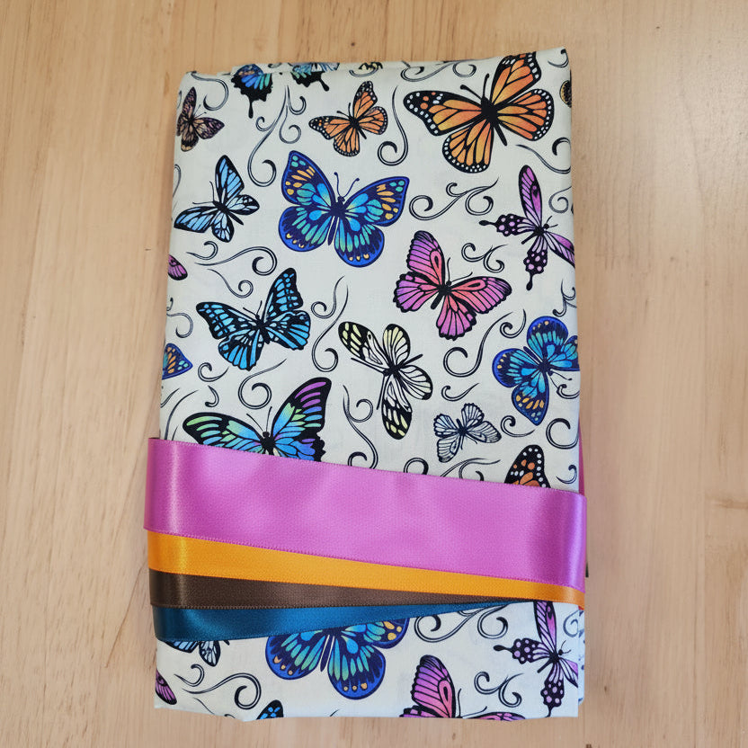 Ribbon Skirt Kits - Butterflies - Cream