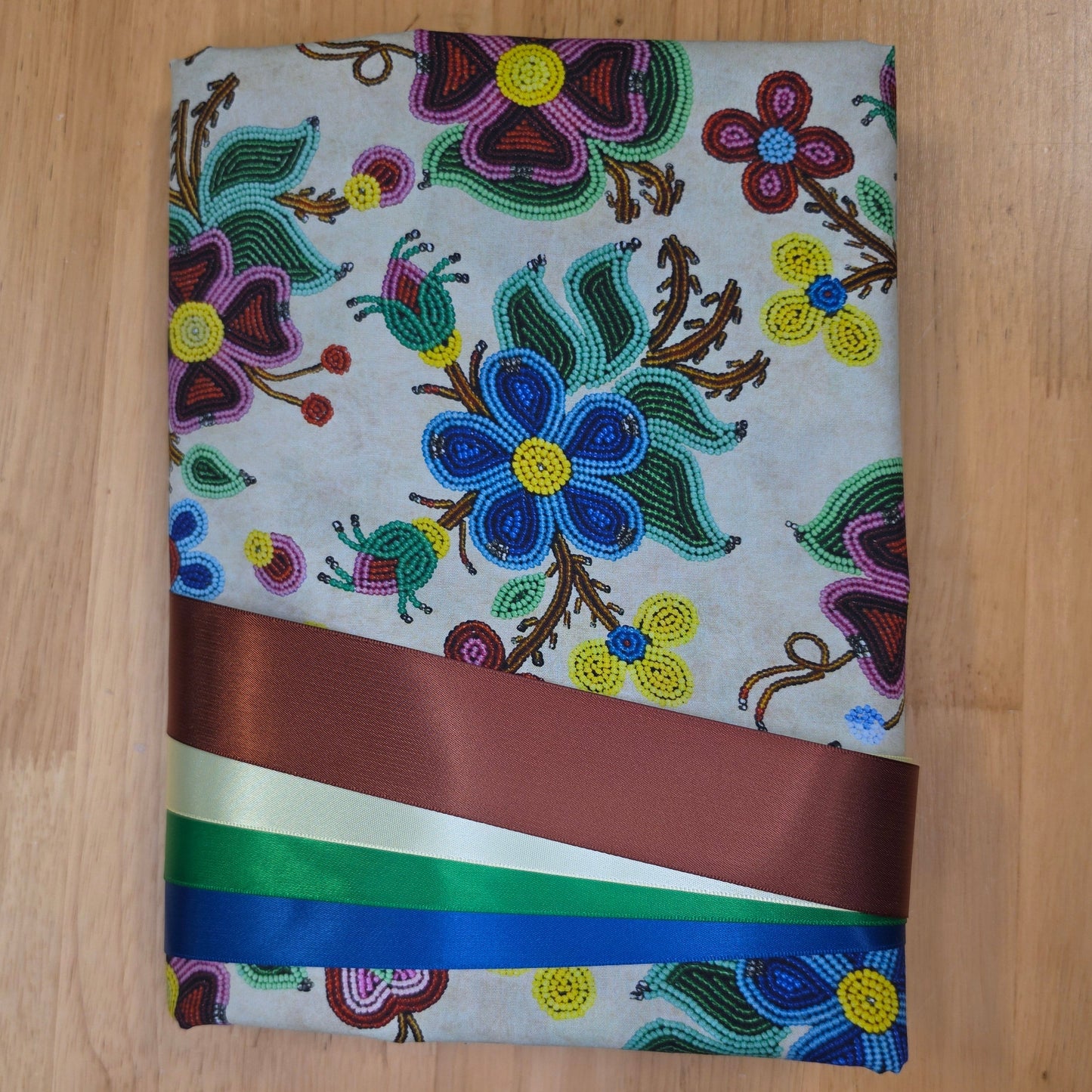 Ribbon Skirt Kits - Muskwa's Blanket Floral - Beige