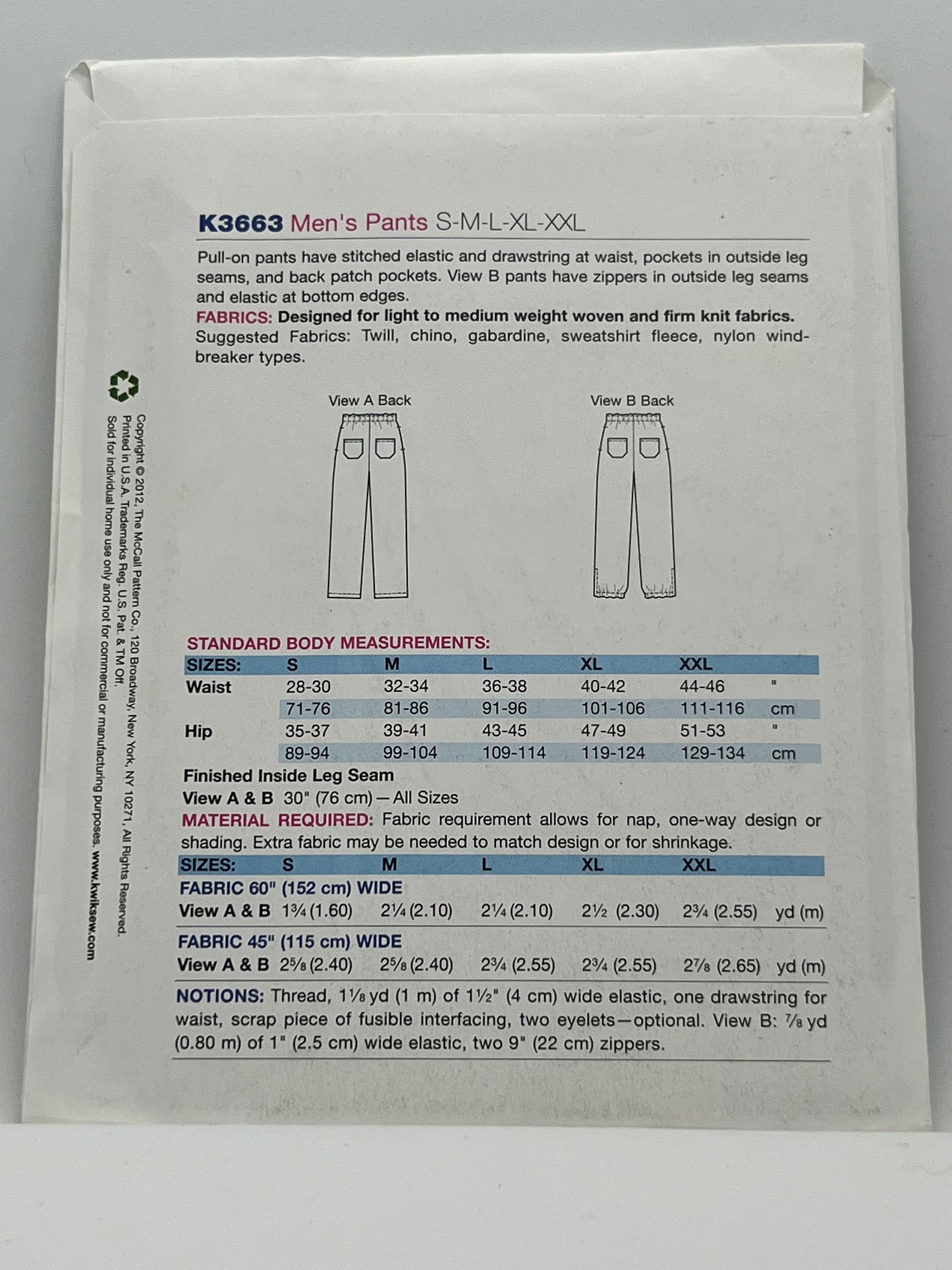 K3663 - Men's Pants