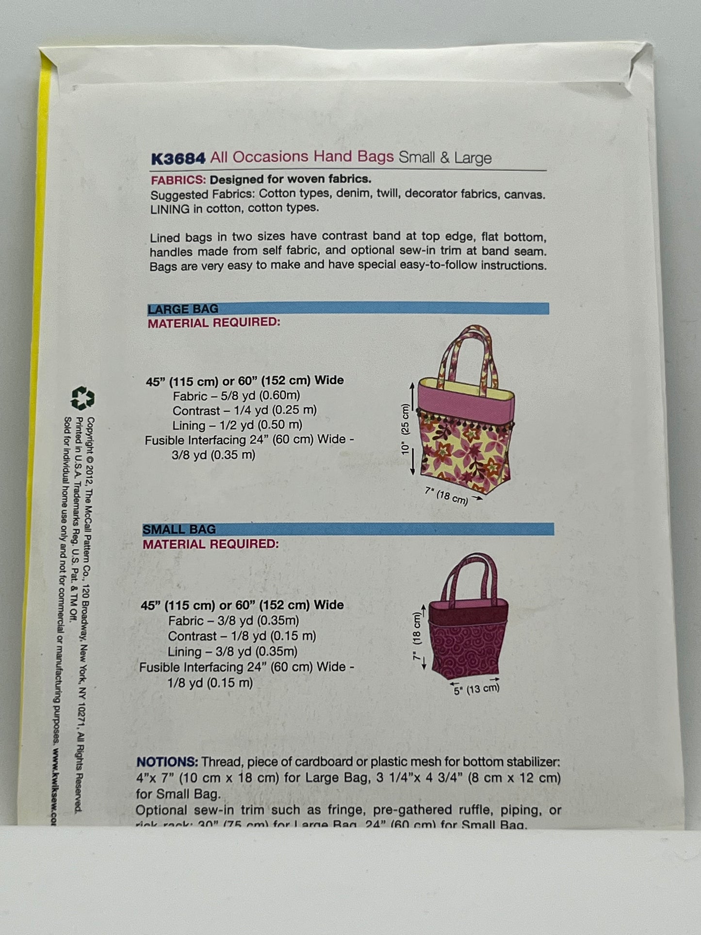 K3684 - Pattern Bags