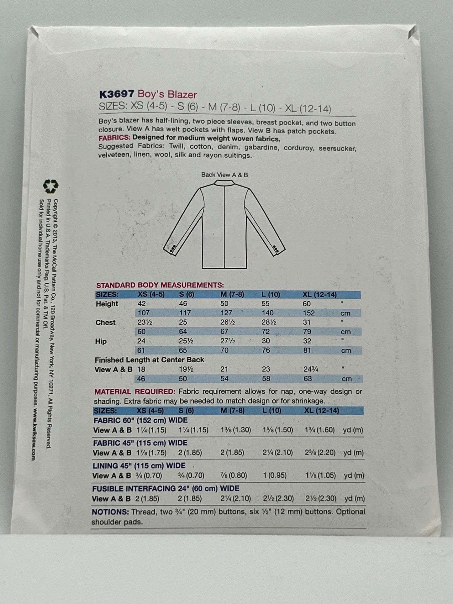 K3697 - Boy's Blazer