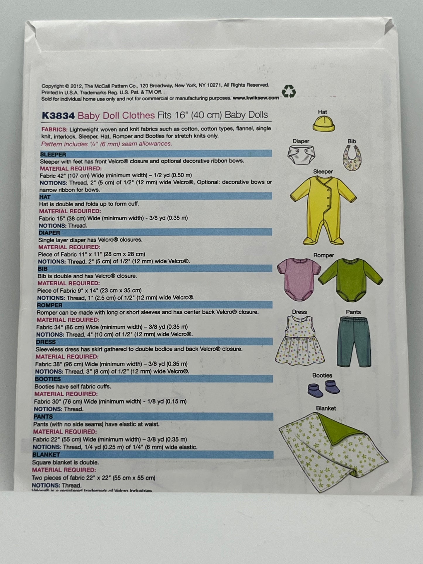 K3834 - Doll Clothes