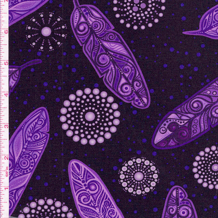 Jackie Traverse Ojibway Feathers - Purple