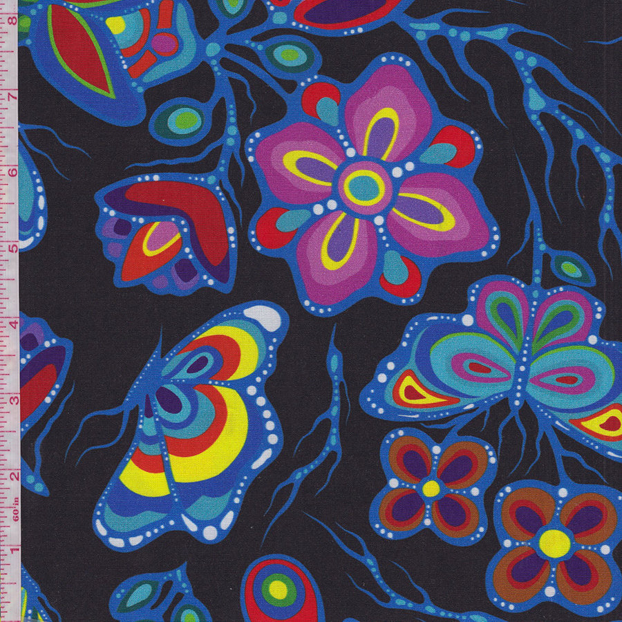 Jackie Traverse Ojibway: Florals 7 - Black