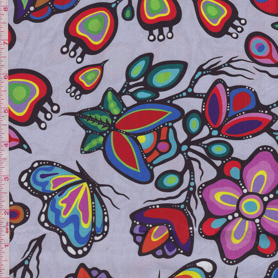 Jackie Traverse Ojibway: Florals 7 - Grey