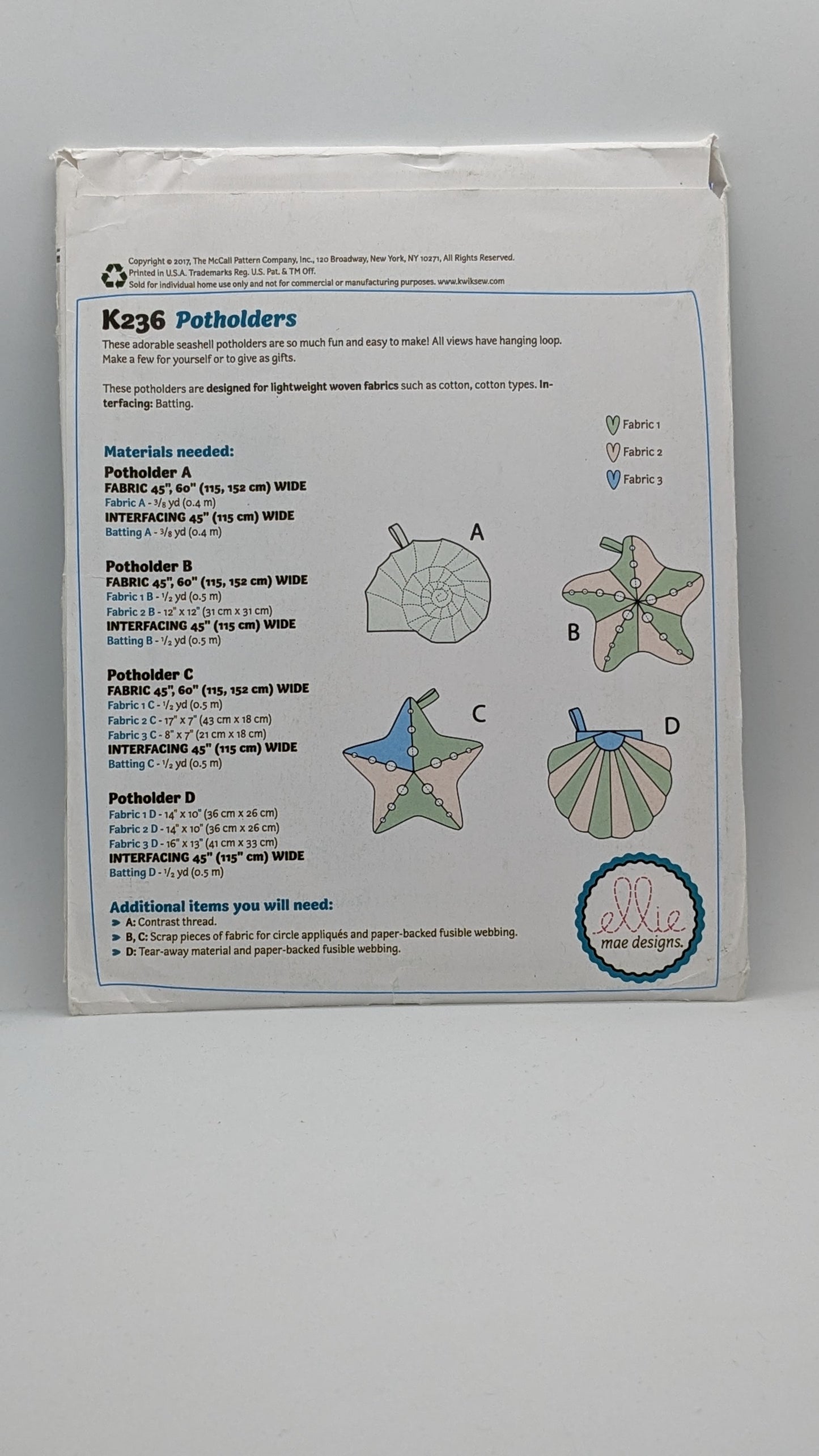 K0236 - Seashell-Themed Potholders