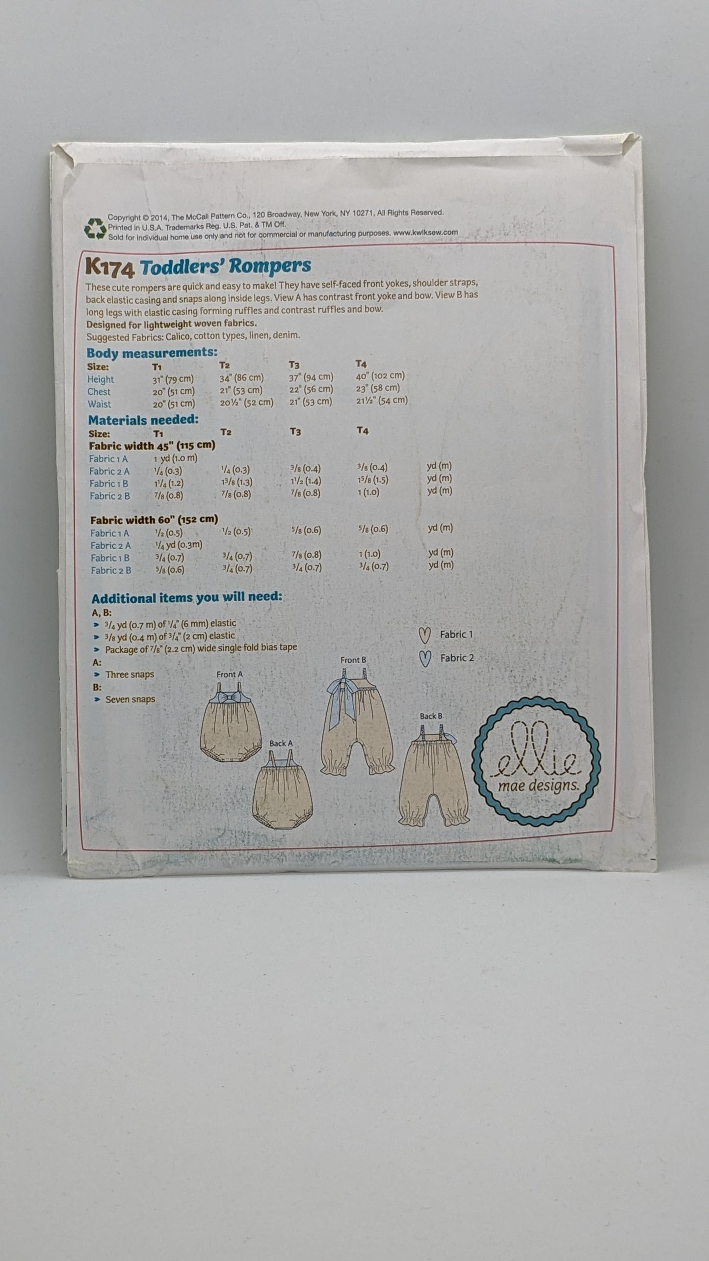 K0174 - Toddlers' Romper Set