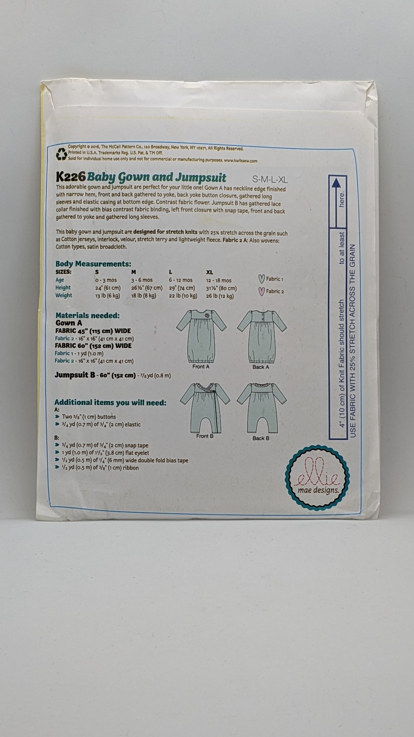 K0226 - Infant Gown & Wrapped Jumpsuit