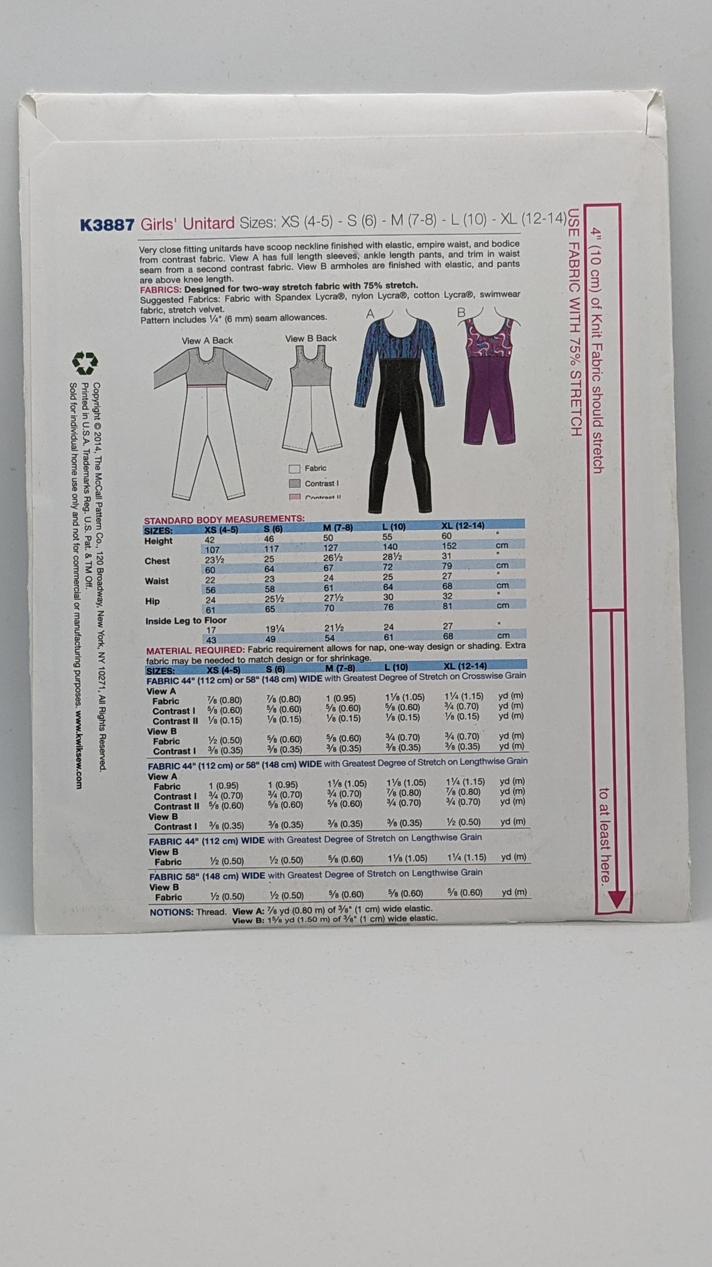 K3887 - Childrens' Unitard