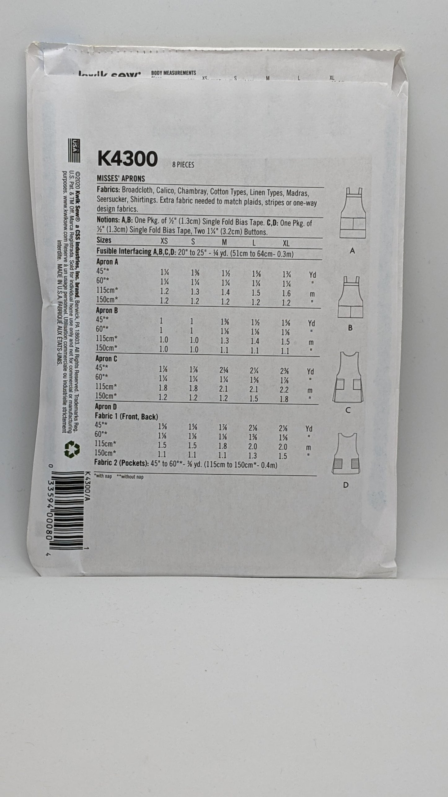 K4300 - Misses' Aprons