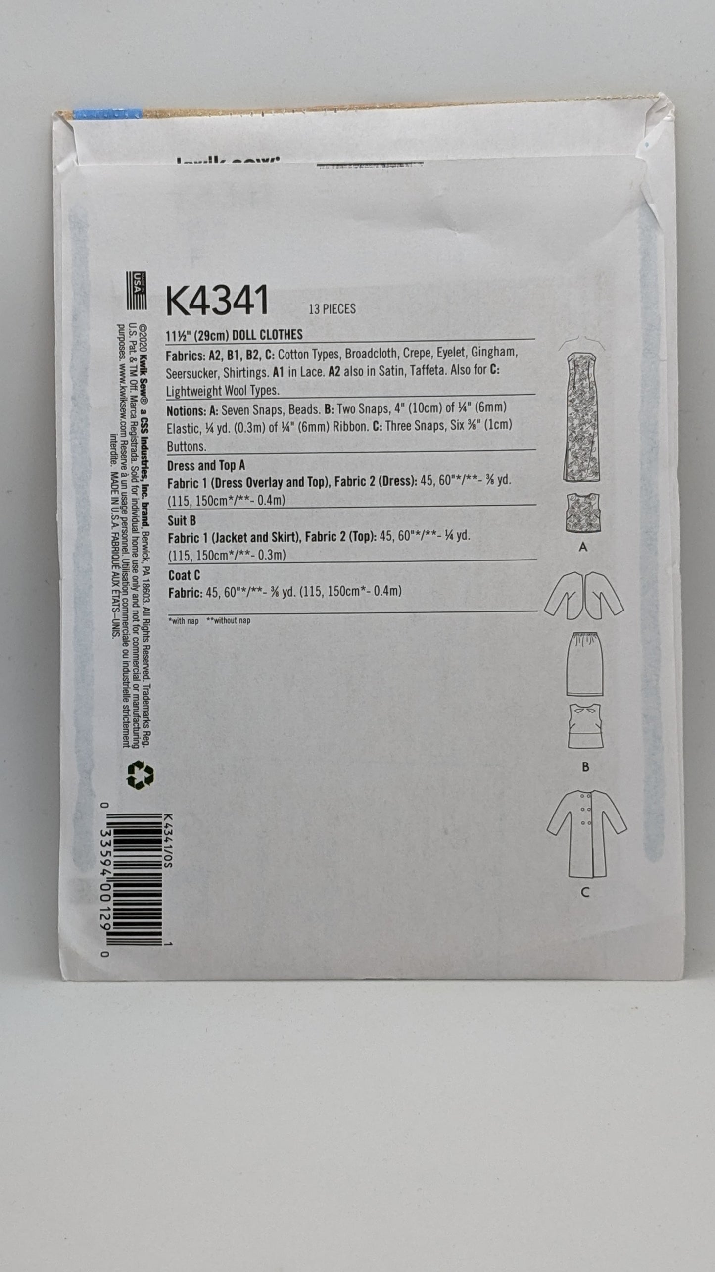 K4341 - Doll Clothing