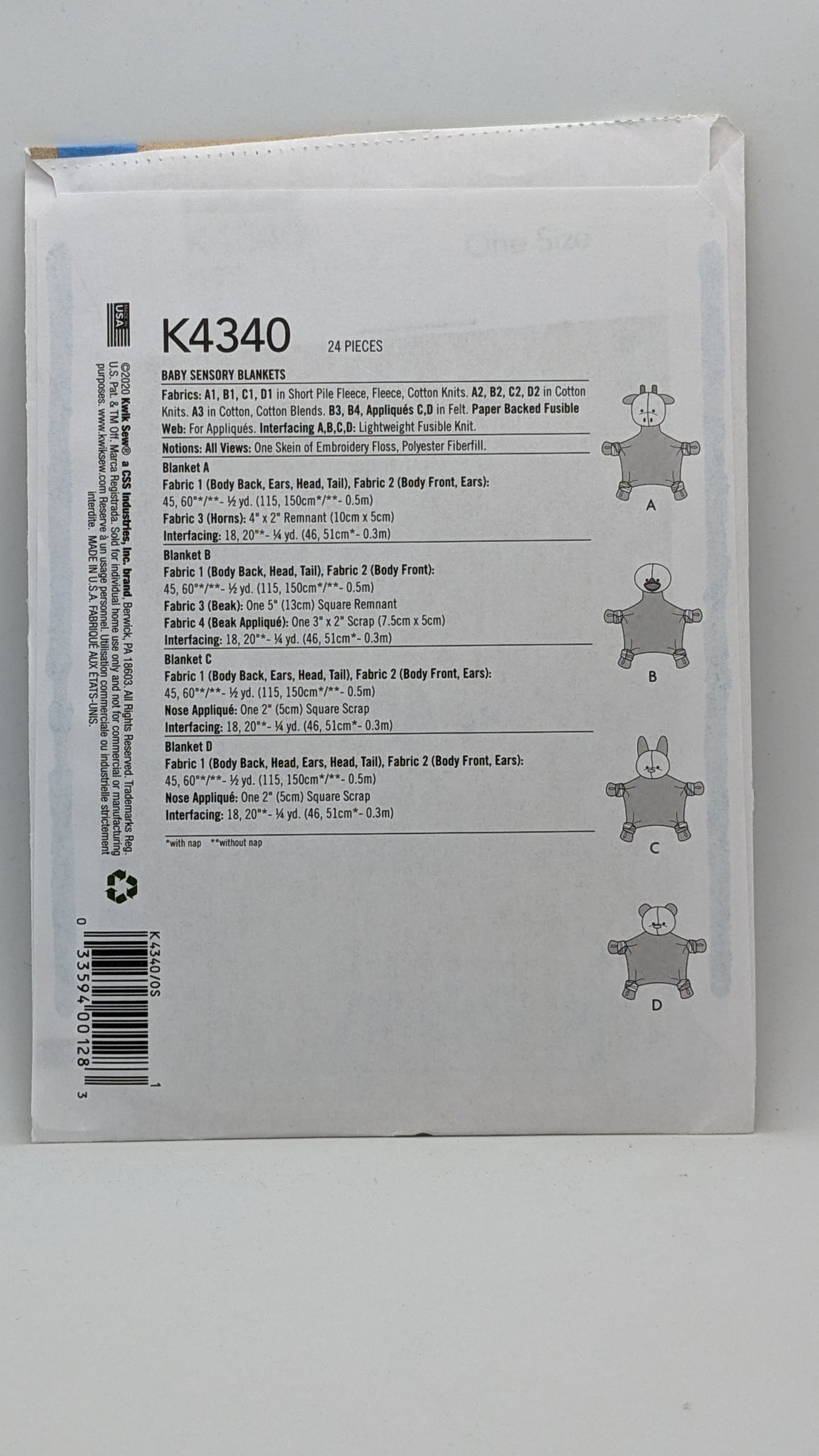 K4340 - Baby Sensory Blankets