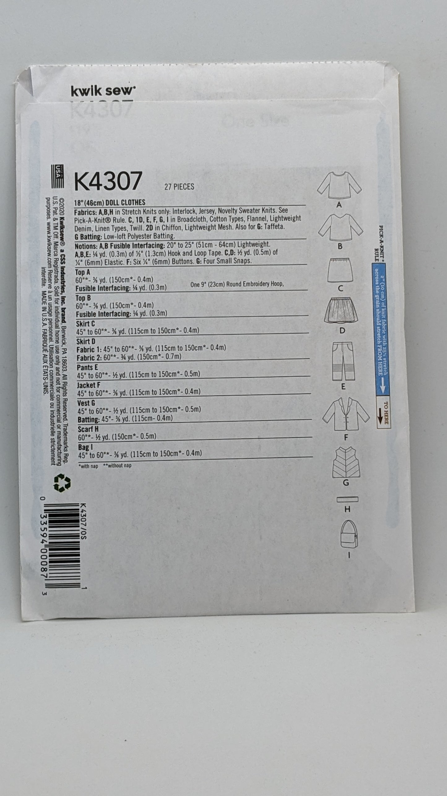 K4307 - Doll Clothes