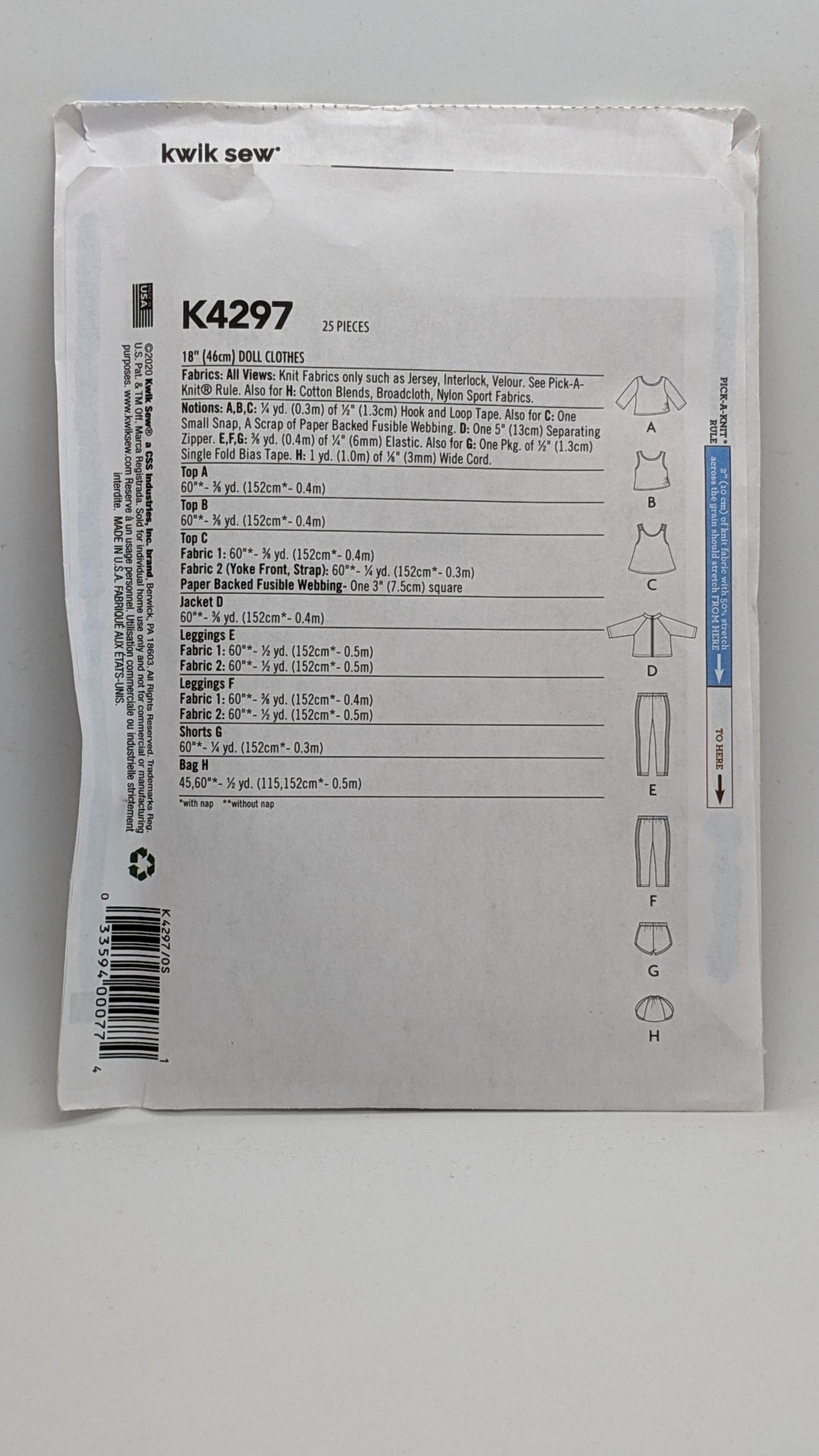 K4297 - Athleisure Doll Clothes