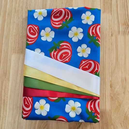 Ribbon skirt kits - Strawberries - Blue