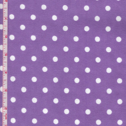 Flannelette - Polkadots - Lavender