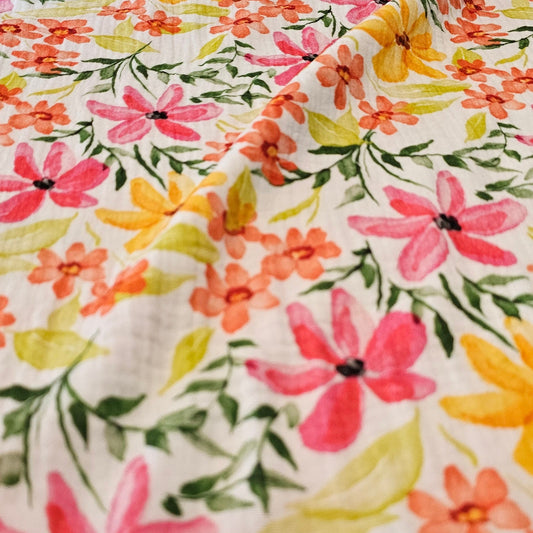 Garden Party Pink - Floral Gauze