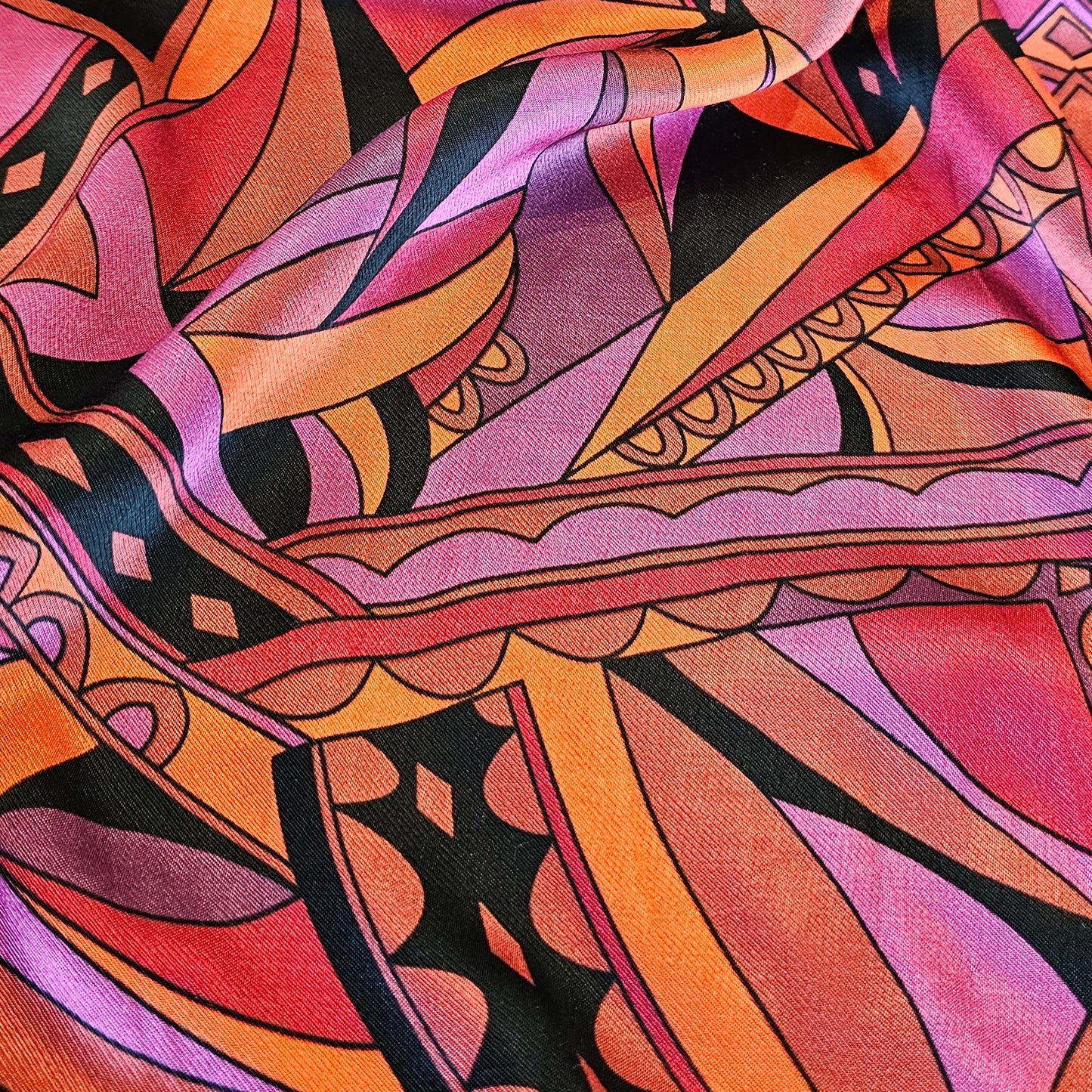 Retro Royal Viscose Satin - Dark Red
