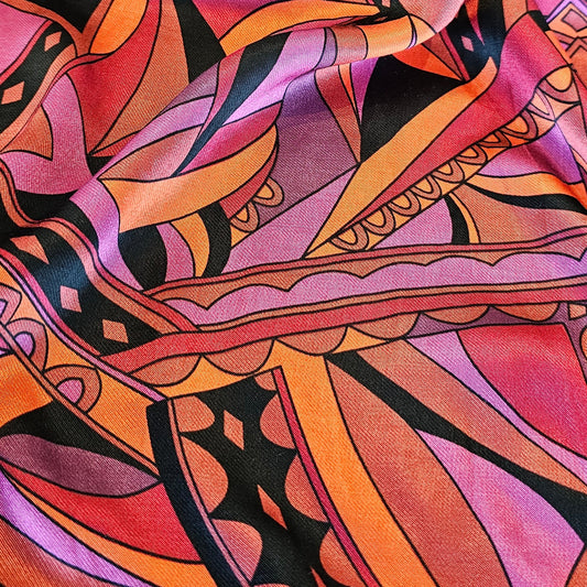 Retro Royal Viscose Satin - Dark Red