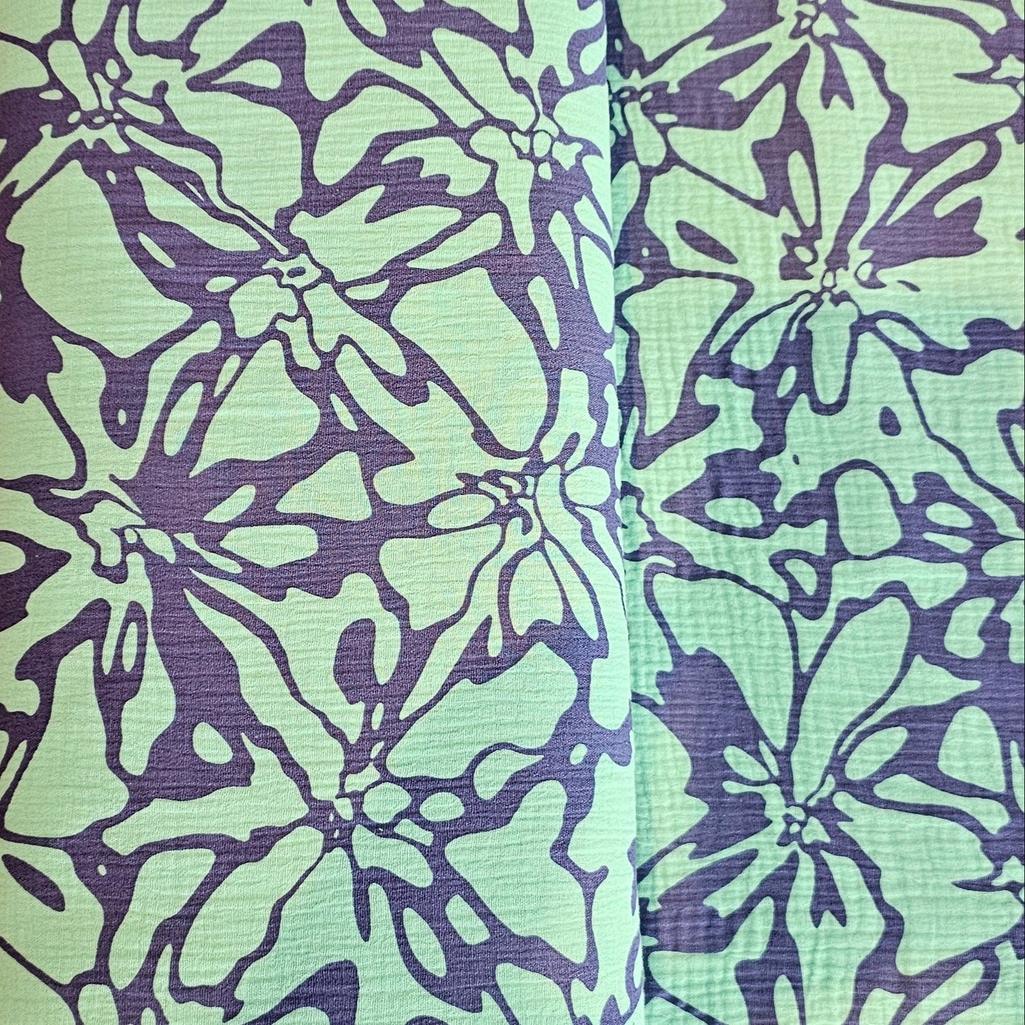 Hibiscus Cotton Gauze - Aqua Blue