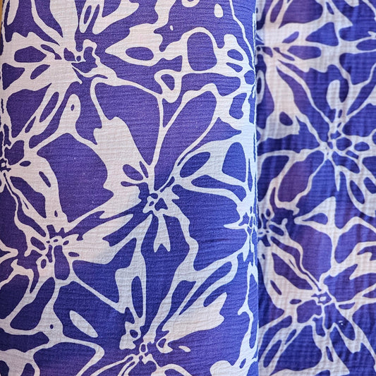 Hibiscus Cotton Gauze - Purple