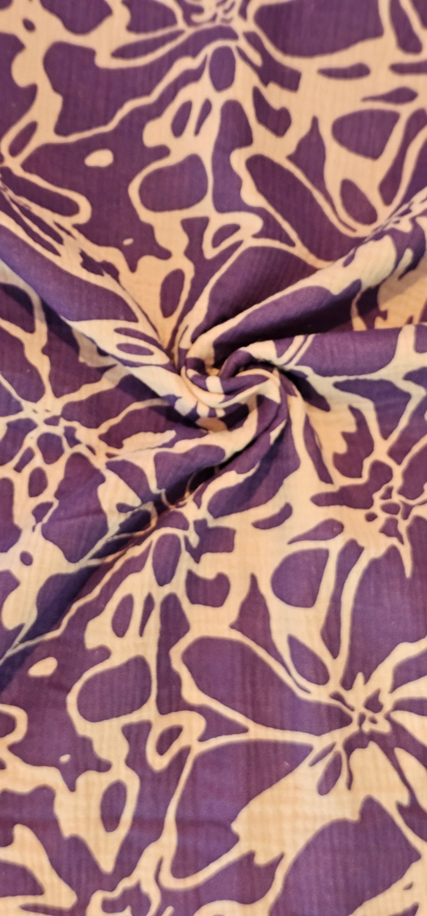 Hibiscus Cotton Gauze Purple