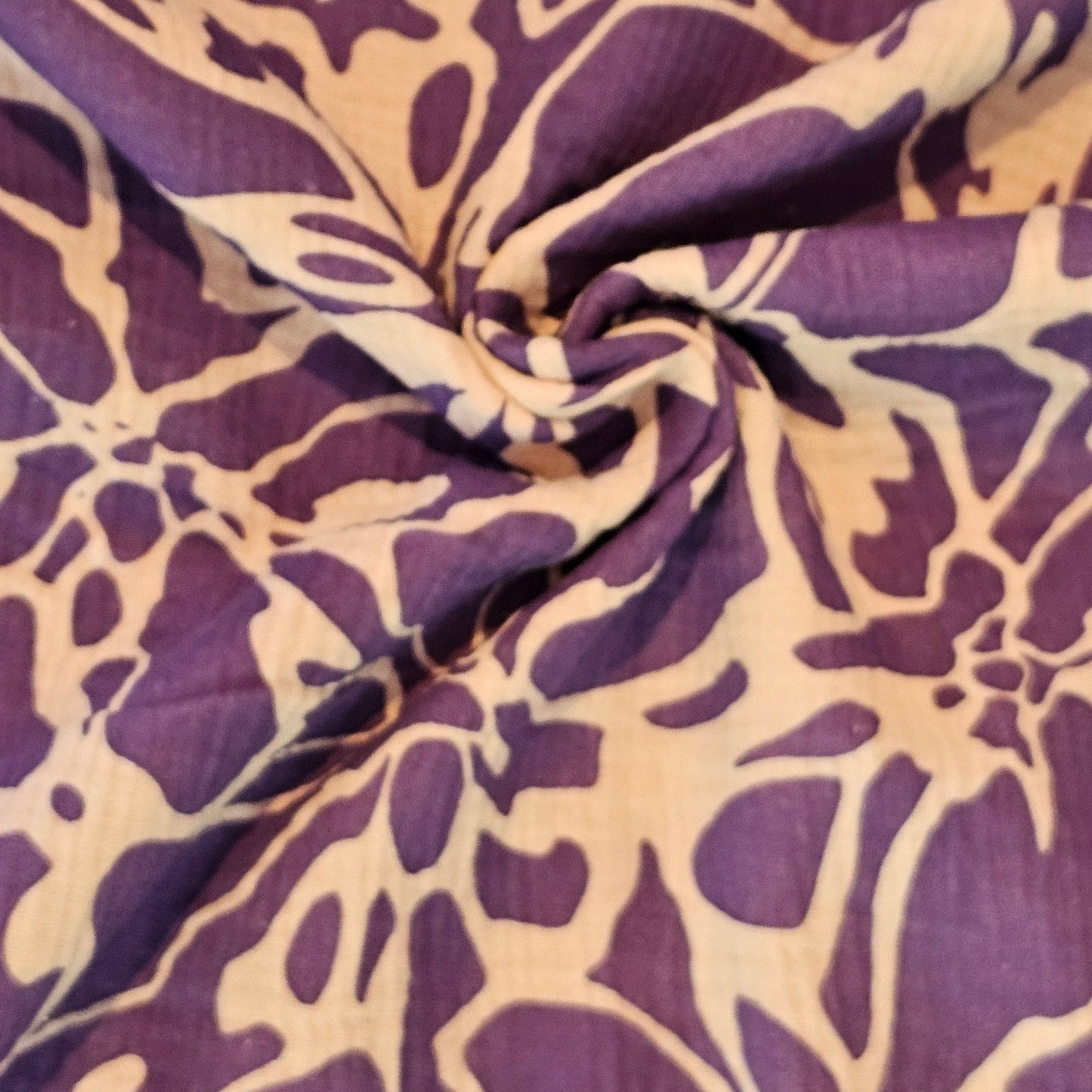 Hibiscus Cotton Gauze - Purple