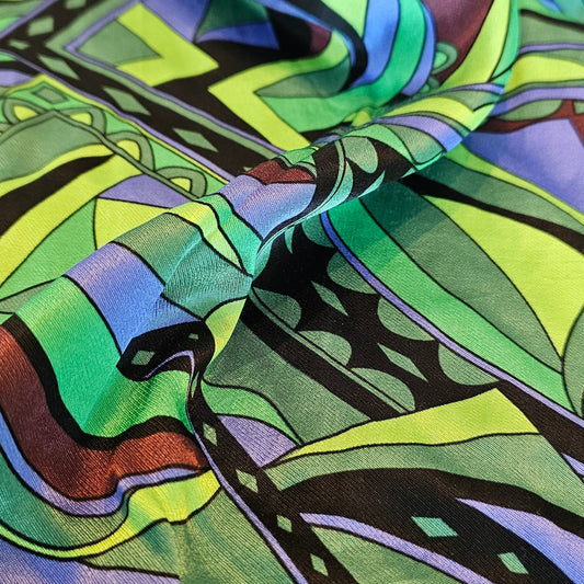 Retro Royal Viscose Satin - Green