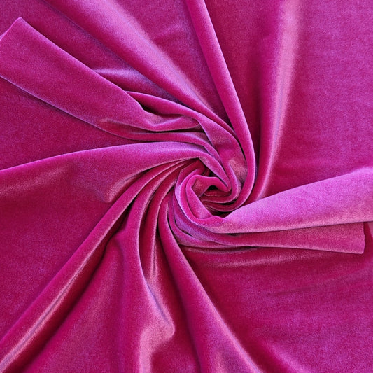 Stretch Velvet - Hot Pink - Remnant