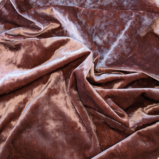 Crushed Stretch Velvet - Dusty Rose - Remnant