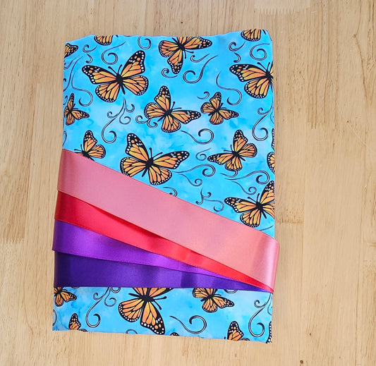Ribbon Skirt Kits - Monarch Butterflies Sky Blue