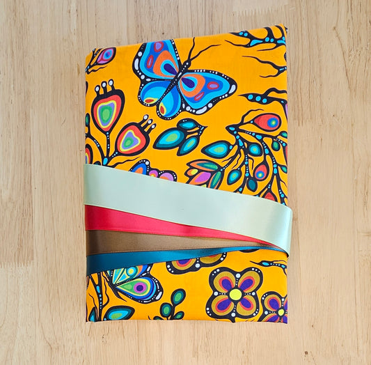 Ribbon Skirt Kits - Memengwa Floral Orange