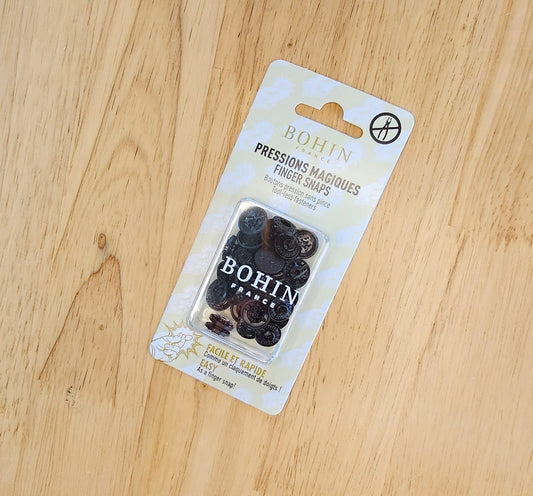 Bohin Plastic Finger Press Snaps - Black