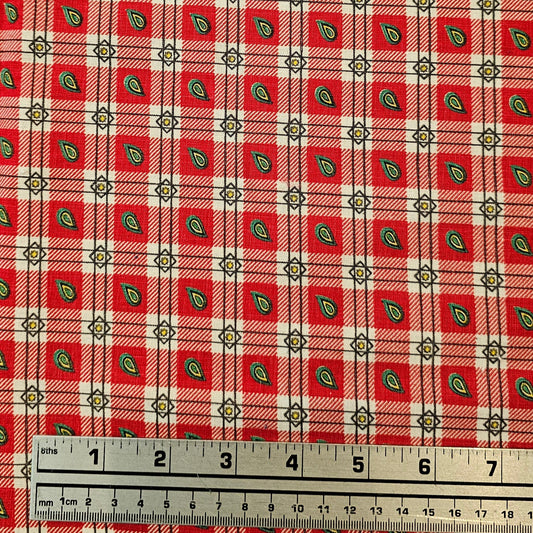 Vintage Plaid Cotton - Red - Roll End