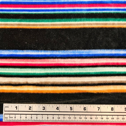Vintage Velour Stripes - Multi - Remnant