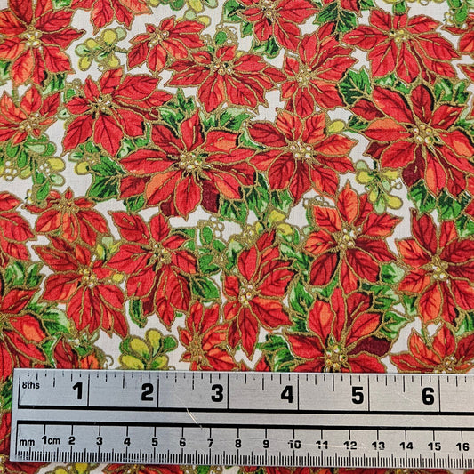 Vintage Poinsettia - Cream - Remnant