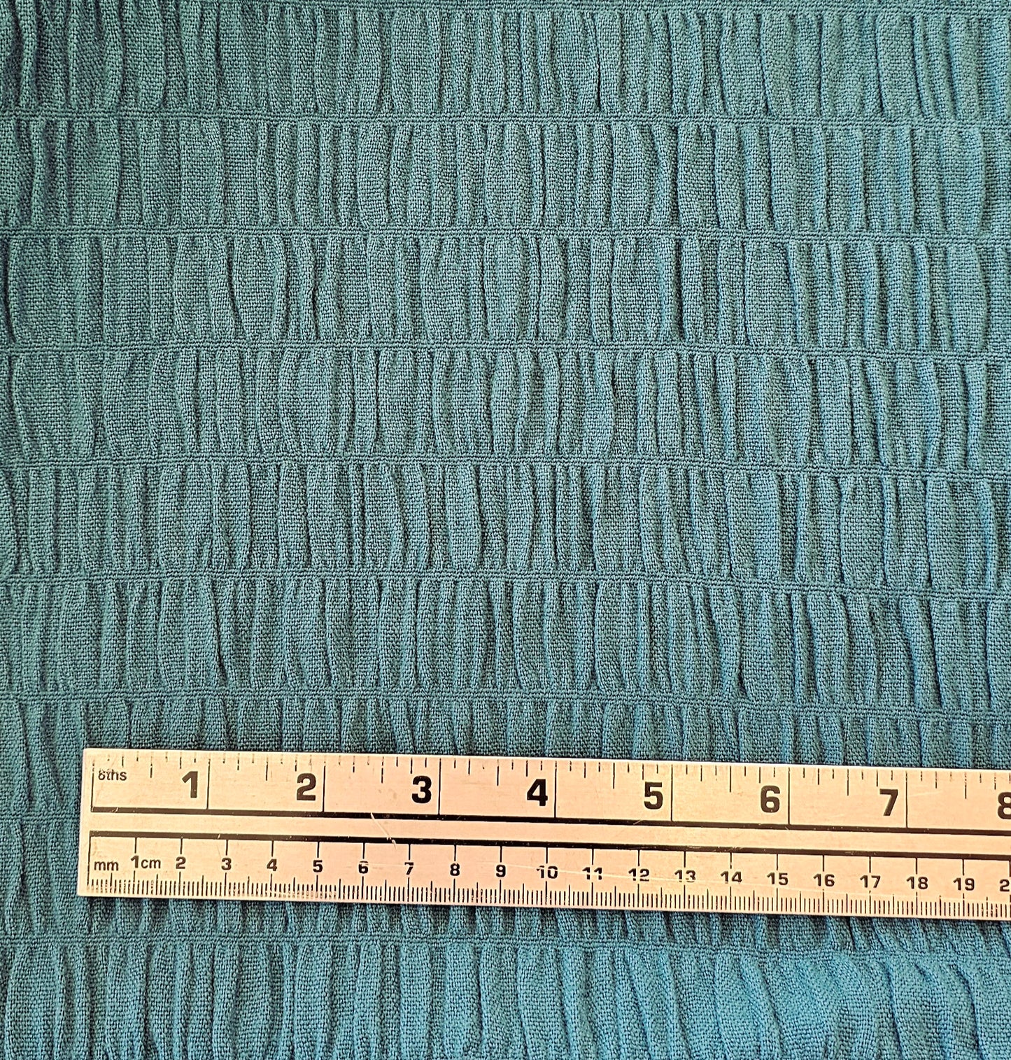 Vintage Smocked Wool - Teal - Roll End