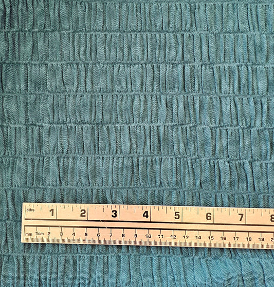 Vintage Smocked Wool - Teal - Roll End