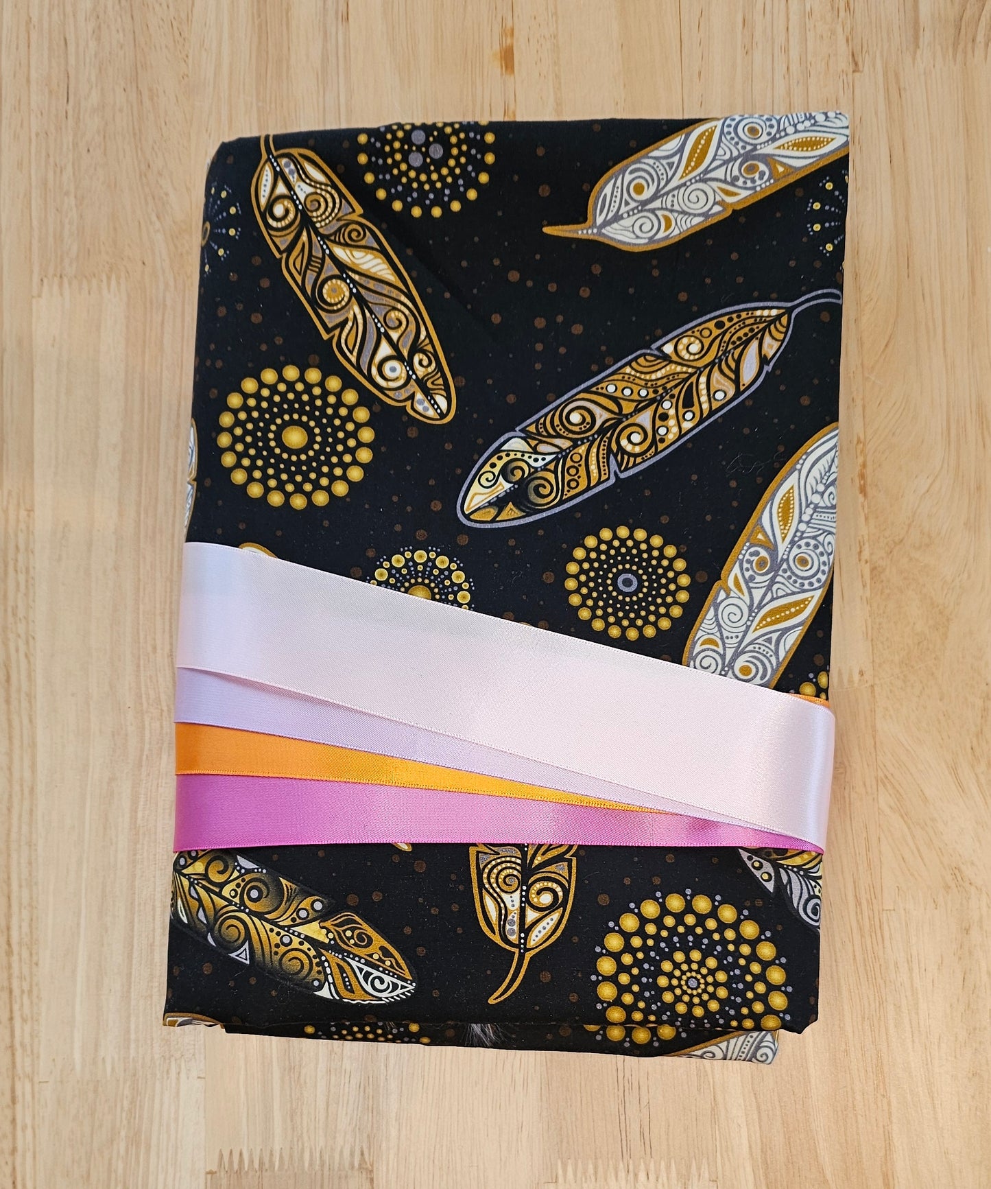 Ribbon Skirt Kits - Feathers - Tan