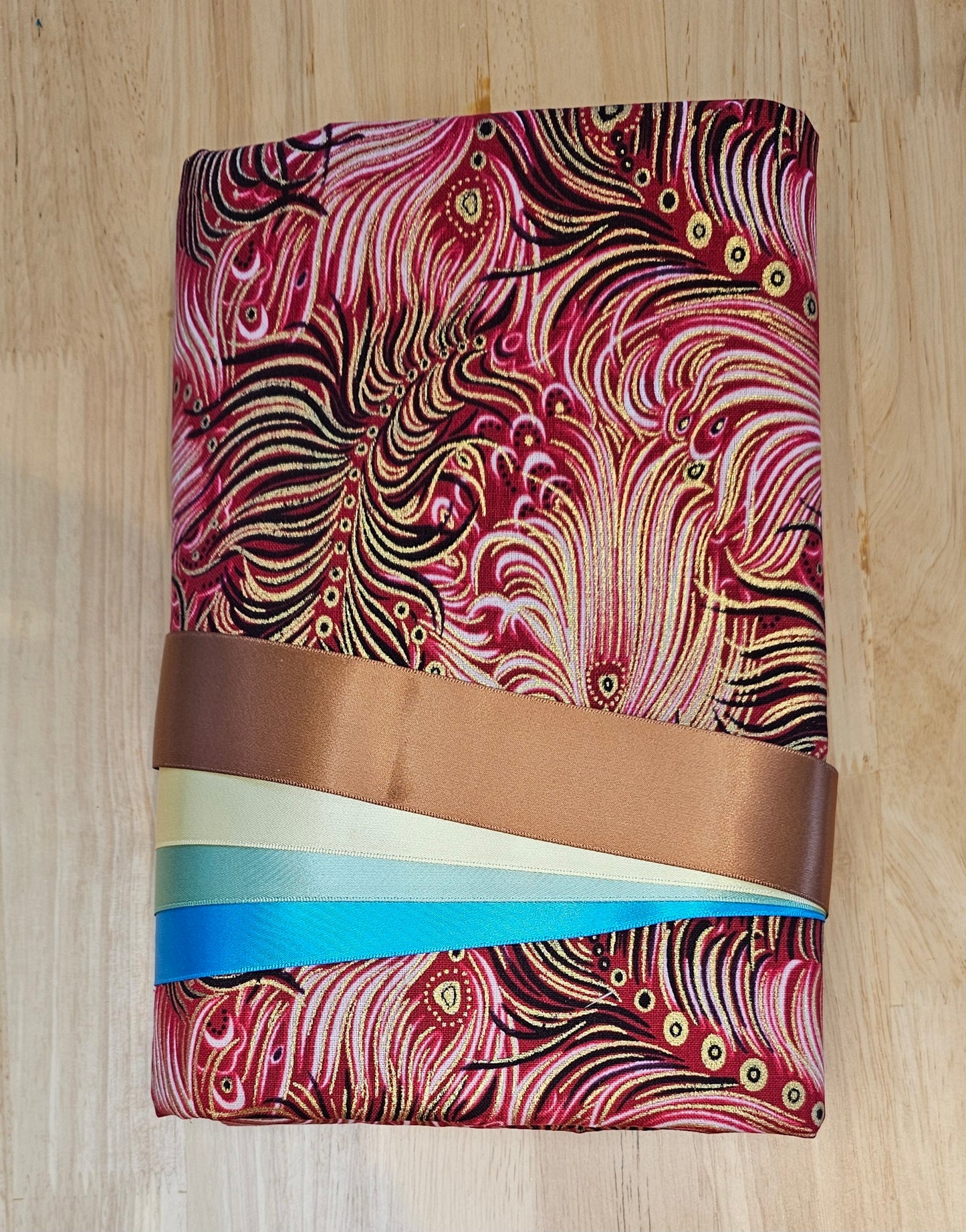 Ribbon Skirt Kits - Metallic Feathers - Red