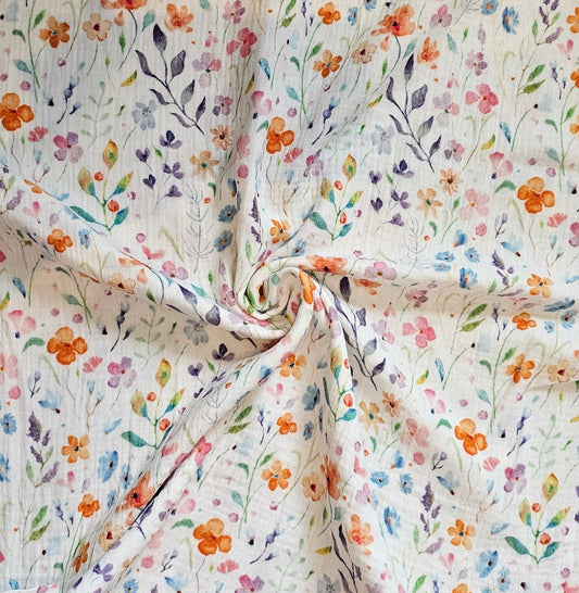 Wild Flower Garden Gauze - White