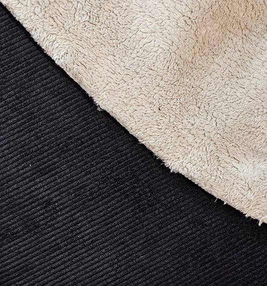 Washed Corduroy w/Sherpa - Black