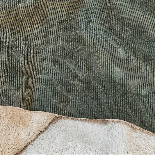 Washed Corduroy w/Sherpa - Khaki