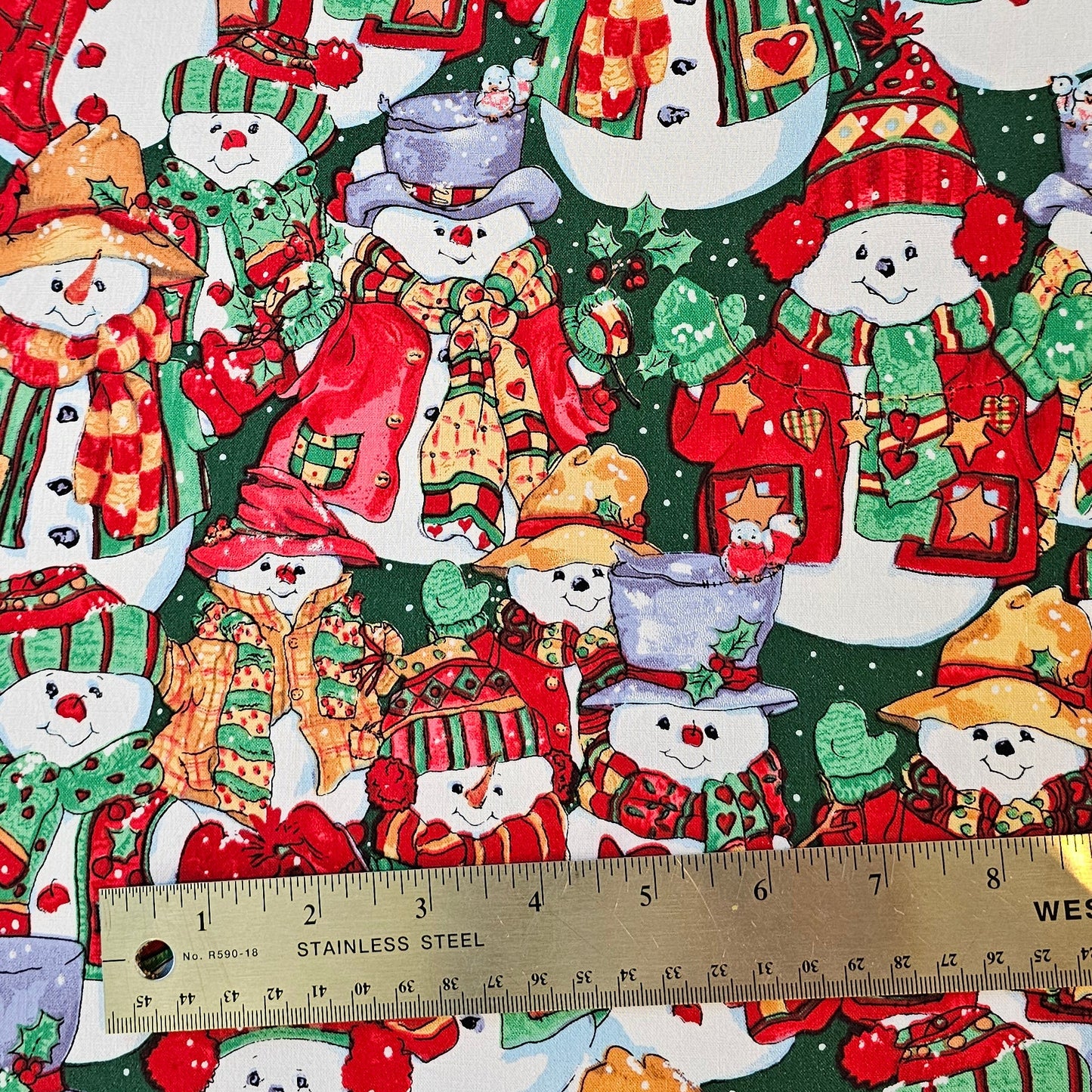 Vintage Snowmen Christmas Cotton - Roll End